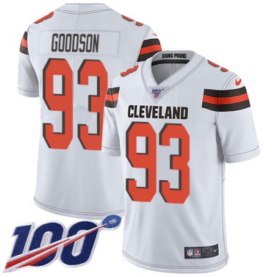 Nike Cleveland Browns #93 B.J. Goodson White Men's Stitched NFL 100th Season Vapor Untouchable Limited Jersey Men's